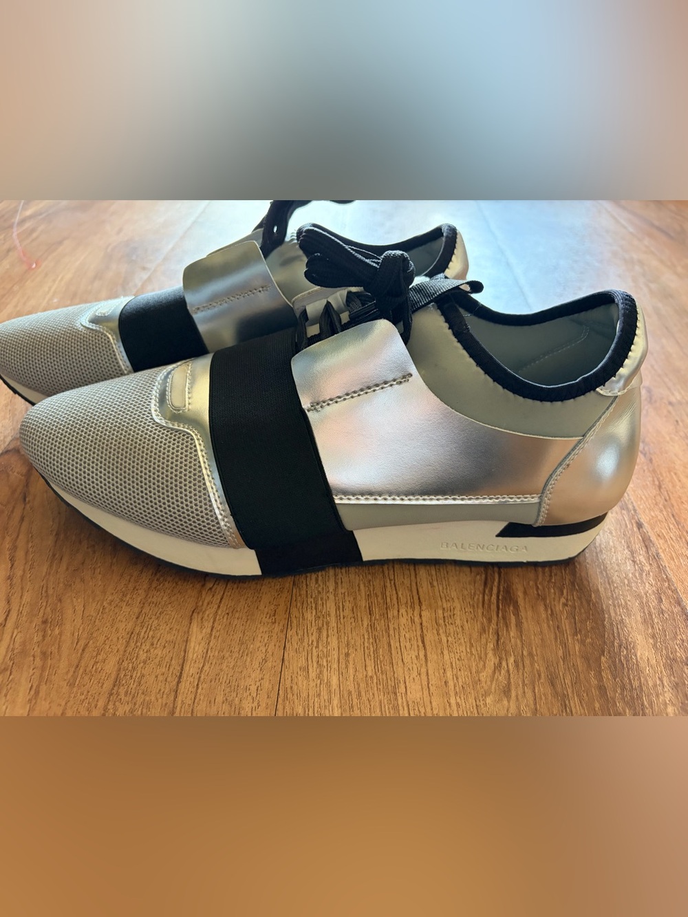 Balenciaga Race Runner Sneackers Metallic Silver Mesh M9/W11